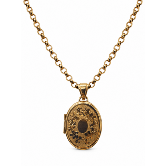 Pre Owned 9ct Rose Locket and Chain ZC55